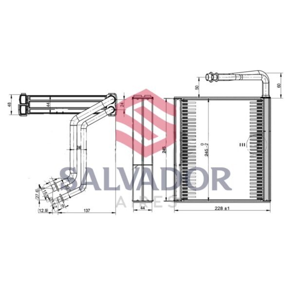 PANEL EVAPORADOR FORD TRANSIT TRASERA LÍNEA NUEVA - Imagen 3