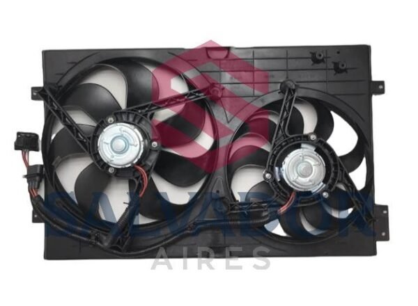 ELECTROVENTILADOR ORIGINAL VOLKSWAGEN BORA DOBLE CON ENCAUSADOR 9 ALETAS 285mm  7 ALETAS mm
