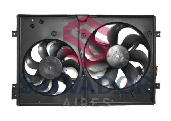 ELECTROVENTILADOR ORIGINAL VOLKSWAGEN BORA DOBLE CON ENCAUSADOR 9 ALETAS 285mm  7 ALETAS mm - Imagen 2